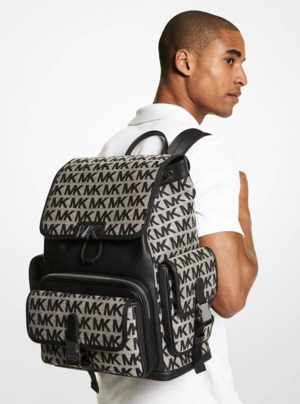 Panske Batohy Michael Kors Hudson Logo Béžové Čierne - Tasky Michael Kors Akcia | WYTHV-1896